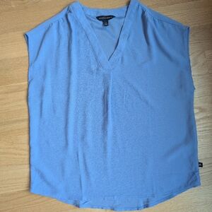Banana Republic Sky Blue V-Neck Sleeveless Blouse